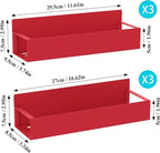 HuggieGems 6 Pack Magnetic Spice Storage Rack Organizer for Refrigerator and Oven, Red Fridge Organizers and Storage