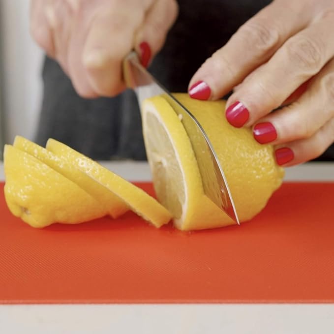 Simply Genius Plastic Cutting Boards - Flexible Color Coded Cutting Board Set - Textured Grip Odor-Resistant Dishwasher-Safe Chopping Mat - Pack of 4-8 in x 11 in - Multicolor