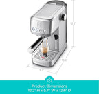 CASABREWS 3700 Essential Espresso Machine 20 Bar, Stainless Steel Cappuccino & Latte Coffee Maker with Steam Frother for Home, 43.9oz Water Tank, Silver