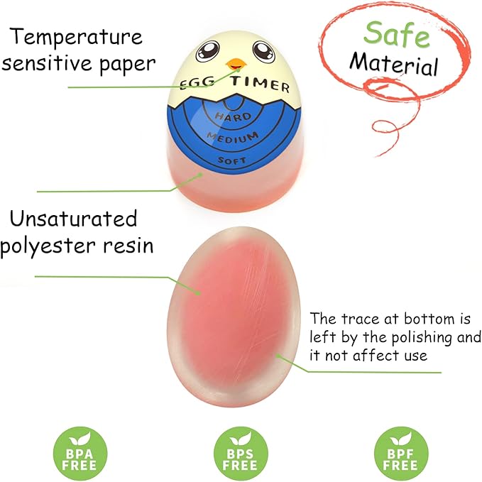 Lasubst Egg Timer for Boiling Eggs that Changes Color When Done, Blue