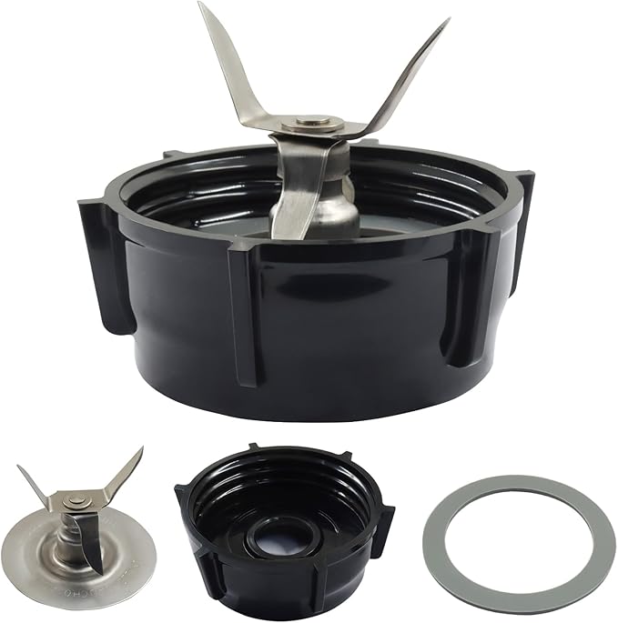 1 Set Replacement Blender Blade, Ice Crusher Base Cap Two Rubber O Ring Gasket, Compatible Accessory Kit for Oster Osterizer Blenders