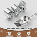 Pet cat-dog food-scoop measuring cup - Food-grade 304 stainless steel material | 3/4 Cup capacity | Precision scale measurements