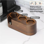 Walnut Wood Coffee Filter Holder, Espresso Tamper Mat Stand, Coffee Maker Support Base Rack, Barista Accessories(Blue)