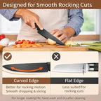Small Knife Block Set, Modern Kitchen Knife Scissors with Universal Round Holder, Home Apartment New Kitchen Essentials, Space Saving, Dishwasher Safe(Black, 7PCS)