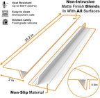 KindGa Foldable Stove Gap Filler Kitchen Counter Range Guards 25inch,Silicone Stove Gap Covers Electric Stoves Gap Filler Oven Side Sealing Strip Between Countertop and Stovetop Pack 2 (White)