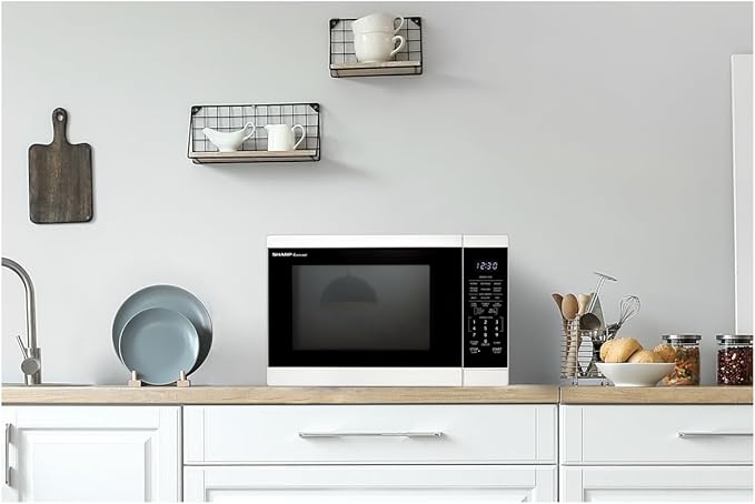 SHARP Countertop Microwave Oven with Removable 12.4" Carousel Turntable, 1100 Watt, 1.4 Cubic Feet, White