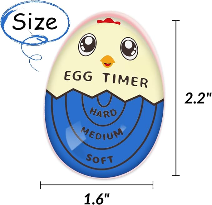 Lasubst Egg Timer for Boiling Eggs that Changes Color When Done, Blue, Pack of 2