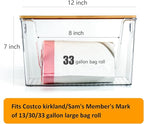 2 Pack Trash Bag Holder Dispenser, Extra Large Garbage Bags Holder, Stackable Trash Bag Holder with Bamboo Top for Laundry Room & Under Sink