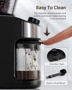 SHARDOR Burr Coffee Grinder Electric with 32 Grinding Sizes 3.0,Coffee Bean Grinder with 40 Seconds Adjustable Electronic Timer, Coffee Grinders for Home Use with Chamber Cleaning Button,Black