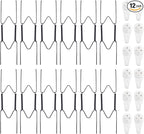 Bilillo 12 Pack Plate Hangers for The Wall, Suitable for 8''-10'' Decorative Plate,Invisible Heavy Duty Wire Plate Holder with Wall Hooks, Plate Hangers for Displaying Plates, Platter, Dish (Black)