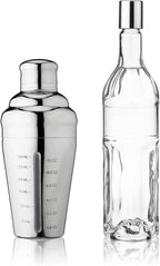 True Vista Stainless Steel Cocktail Shaker with Measurements for Cold Brew Cocktails, Whiskey Sour, Espresso Martini Shaker, Home Bar Essentials, Bar Cart Accessories, Bartender Gifts, 14oz, Set of 1
