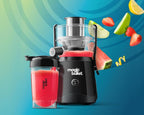 Magic Bullet® Mini Juicer,Countertop Space-Saving,2" Feed Chute for Fruits and Vegetables,400W,16oz Cup,Compact Design,Black,MBJ50100AK,(Pack of 2)