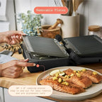 Panini Press Indoor Grill 1 2-in-1200W Non-Stick Removable Plates Sandwich Maker by Drew Barrymoree. (Black Seaseme)