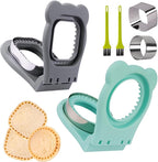 LEPCY Uncrustables Sandwich Maker Sealer Cutter, Crustless Sandwich Cutter, PB&J Uncrustable Maker - Grey Square Shape + Blue Round Shape