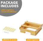 SpaceAid 8.5-inch Paper Plate Dispenser, Under Cabinet Bamboo Plates Holder, Kitchen Counter Vertical Dipensers Holders Countertop Caddy, Bamboo