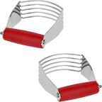 Dough Blender Heavy Duty Pastry Cutter Stainless Steel Butter Cutter Professional Baking Tool For Mixing Flour Butter (Red)