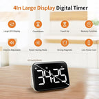 VOCOO Magnetic Kitchen Timer for Cooking with Count Up Countdown, Digital Timer Battery Powered with Large Display, 2 Brightness and Volume Levels for Classroom, Teacher, Kids