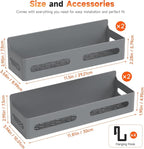 Sevenblue 4 Pack Strong Magnetic Spice Rack for Refrigerator, Multipurpose Magnetic Shelf for Fridge with 4 Hooks for kitchen and Bathroom Organization, Grey