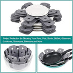 BYKITCHEN Pan Pot Protectors, Set of 12 and 4 Different Sizes, Larger & Thicker Gray Pan Separator Pads, Pan Protectors for Stacking and Protecting Your Cookware