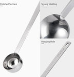U-Taste Coffee Scoop 1 Tablespoon: 18/8 Stainless Steel Measuring Scooper for Ground Coffee, Bean, Powder, Espresso, 8.5in Extra Long Handle Metal Meaure Spoon for Canister, Jar (1Tbsp/15ml, Silver)