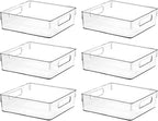 Clear Plastic Storage Bins, Pantry Organizers and Storage or Kitchen Organization and Storage Containers Bins for Organizing, Fridge, Freezer, Bathroom, Pantries, Refrigerator, Cabinet Organizer Bin