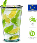COURONNE CO. Clear Recycled Drinking Glass Tumbler, Perfect for Cocktails, Refreshments & Everyday Use, Restaurant Grade, Crafted without lead-based materials (10.1 Oz, Verra), Pack of 6