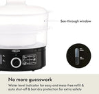 BELLA Two Tier Food Steamer with Stackable Baskets & Removable Base for Fast Simultaneous Cooking - Auto Shutoff & Boil Dry Protection, 7.4 QT, Black