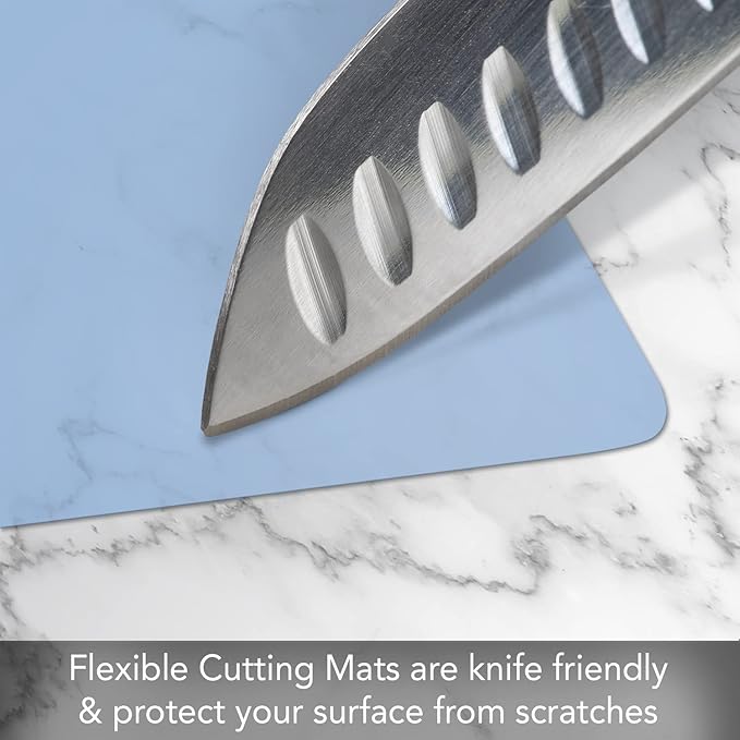 Cut N' Funnel Multi-Color Flexible Plastic Cutting Board Mats 4 Pack Made in the USA Colored Coded, BPA Free, 11.5” x 15”