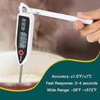 Copkim 6 Set Waterproof Food Thermometer for Water, Liquid, Candle and Cooking Digital Meat Thermometer with Long Probe Instant Read for Kitchen BBQ Grill Candy (Black,White,Red)