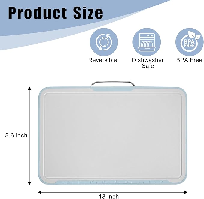 Cutting Boards for Kitchen, Charcuterie Chopping Boards 1 Pcs, Plastic Cutting Mat for Kitchen Dishwasher Safe