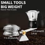 Coffee Tamper for Moka Pot, 304 Stainless Steel Espresso Coffee Tamper, Espresso Dosing Funnel Compatible with Aluminum Espresso Stovetop Moka Pot (Silver)