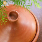 Swadeshi Blessings Unglazed Clay Tajine Pot for Cooking with Lid/LEAD-FREE Earthen Tajine/Clay Tagine Cookware for baking +FREE ASH For Cleaning