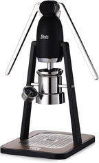 Manual Espresso Maker Set - Hand Press Espresso Machine – 12Bar Pressure Profiling, Dual-Lever Manual Coffee Maker with Pre-Infusion, Portable for Custom Espresso Shots, Stainless Steel (Black)