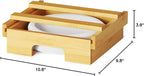 SpaceAid 8.5-inch Paper Plate Dispenser, Under Cabinet Bamboo Plates Holder, Kitchen Counter Vertical Dipensers Holders Countertop Caddy, Bamboo