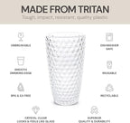 BELLAFORTE Shatterproof Tritan Plastic Tall Tumbler, 19oz Drinking Glasses Set of 4 - Laguna Beach Unbreakable Outdoor Drinkware for Party, Poolside, Indoor Use - Dishwasher Safe, BPA Free - Clear