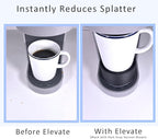 Elevate Anti-Splash Cup Riser Accessory for most Keurig K-cup, Cuisinart Single Serve, and other Coffee Makers, Adjustable for Cup Size and Drip Tray Type (Dark Blue with Black Base)