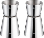 Briout Jigger for Bartending, 2 Pcs Double Cocktail Jigger Japanese Premium 304 Food Grade Stainless Steel Jigger 1 OZ 1/2 OZ, Flat Edge