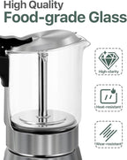 Grasseed Crystal Glass-Top Moka Pot, Polished Stainless Steel Stovetop Espresso Maker for Italian Coffee, Gift for Coffee Lovers - 4 Cup/160ml/5.6oz