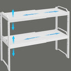 X-cosrack 2 Pack Expandable Kitchen Cabinet Shelf Organizer, Stackable Adjustable Storage Shelves for Pantry Cupboard Kitchen Counter, 20LBS Loading Capacity, Size: W*D*H=20.5 * 8.26" * 8.72"
