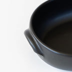 Banko Ware Au Gratin Dish for One Person Diameter 9.4 inches (24 cm), Heat Resistant, Pottery, Oven Safe, Direct Fire, Microwave and Dishwasher Safe, Black, Made in Japan
