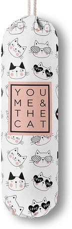 Funny You Me & The Cat, Grocery Bags Holder Organizer For Shopping Bags, Wall Mount Plastic Bags Storage Container Dispensers, Gift For The Preferred Family And Friends