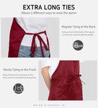 Syntus Apron for Men Women, Adjustable Cooking Kitchen Chef Aprons with 2 Pockets, Cotton/Polycotton/Polyester