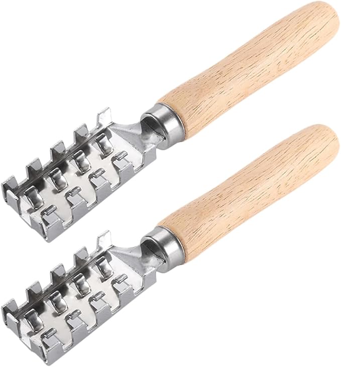 Abaodam 2pcs Fish Scale Scraper Wooden Handle Fish Cleaning Tool Seafood Scale Remover Kitchen Specialty Gadget