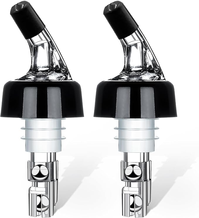 SuproBarware Automatic Measured Bottle Pourer - Quick Shot Spirit Measure Pourer Drinks Wine Cocktail Dispenser Home Bar Tools - 2 pack 1.5oz