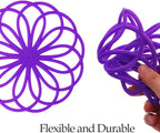ME.FAN Silicone Trivet Mat - Kitchen Hot Pads for Pots & Dish - Insulated Teapot Trivet - Flexible, Durable, Non-Slip Large Coasters 3 Set Deep Purple