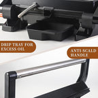 Panini Press Grill Sandwich Maker, Large Electric 3 in 1 Panini Sandwich Maker Grill, Open 180 Degrees for Grill Indoor, Perfect for Grilling Steaks, Burger, Sandwich,Non-stick Pan