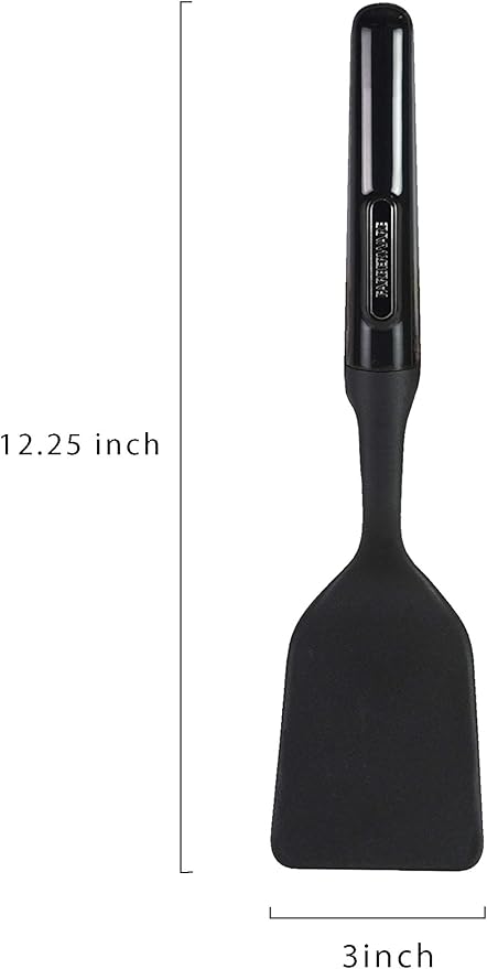 Farberware Professional Heat Resistant Nylon Short Turner-Safe for Non-Stick Cookware, One Size, Black
