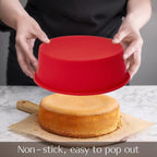 saphe 4 packs Silicone Cake Pans, Nonstick Silicone Round Cake Molds for baking, silicone bakeware sets for Cakes, Cheese Cakes and Chocolate Cake (4+6+8+10inch)