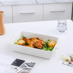 KOOV Bakeware Set, Ceramic Baking Dish Set, Rectangular Casserole Dish Set, lasagna Pan, Baking Pans Set for Cooking, Cake Dinner, Kitchen, 9 x 13 Inches, 3-Piece (Set of 3, White)