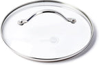 GreenPan 8.5" Universal Glass Lid with Stainless Steel Handle, Tempered Glass Lid for Frying Pan Skillet, PFAS-Free